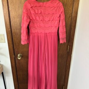 Dainty Jewells Petals and Pleats Dress in Coral